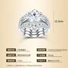 Anel de Prata 925 com Moissanita Feminino Outono/Inverno Estilo Boêmio Três Camadas Empilhável Anel de Casamento de Luxo Leve para Mulheres