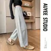 Pantalones grises, cropped, de corte holgado y pierna ancha - el nuevo estilo 2026, un atuendo moderno de inspiración coreana, de corte relajado para mujer, perfecto para otoño