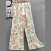 Pantalones de Pijama de Algodón y Seda Estilo Coreano para Mujer, Nuevos de Verano 2025, Pantalones Rectos Sueltos Casuales de Gama Alta que se Pueden Usar Afuera como Pantalones de Casa