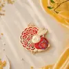 Accesorios de Brocado de la Dinastía Song al por mayor, Colgantes de Aleación de Conejo de moda, Adornos Navideños Decorativos Hechos a Mano para DIY, Colgantes Decorativos de Estilo Chino
