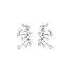 Pendientes de Estrella de Circonita Super Brillantes de Moda Aguja de Plata, Pendientes Versátiles Elegantes para el Día a Día del Commuter, Pendientes de Lujo Ligero de Alta Gama para Mujer