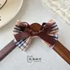 Acessórios de Laço de Tecido Xadrez JK Clássico Cor de Café DIY Bolsa Sapato Flor Chapéu Acessórios Acessórios de Roupa