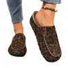 Zapatos mocasín retro con estampado de leopardo europeo y americano con ribete de cuerda de cáñamo, suela suave, medias pantuflas estilo Birkenstock, versátiles para el uso diario, pantuflas de exterior para mujer