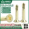 Aço Inoxidável 304/410 Parafuso Phillips Dourado Cabeça Escareada Autoatarraxante Parafuso Cauda de Andorinha M3.5M4.8M6.3