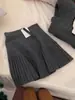 Nuevo falda plisada versátil de cintura elástica de alta gama en línea A para mujer, falda midi de punto adelgazante de cintura alta para primavera y otoño en línea A