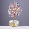 Árbol de la Fortuna con Grava de Cristal Natural Base Multimaterial Cornucopia Decoración de Escritorio de Fortuna para Hogar Sala de Estar Oficina