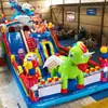 Novo Castelo Inflável Grande para Crianças com Escorregador, Atrium, Trampolim, Área Cênica, Equipamento Não Motorizado, Exterior