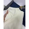 Camisa de punto con cuello alto pequeño y grueso de cuello semialto para mujer, otoño e invierno 2024, suéter interior encerado suave, top grueso