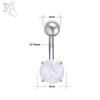 Gran Venta Combinación de Anillo para Ombligo Corto Color Acero Ópalo Mixto Anillo Umbilical Hebilla Umbilical Set de Anillos para Ombligo Joyería para Piercings del Cuerpo Humano