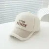 Boné de baseball infantil quente com forro de fleece para outono e inverno, bordado de letras, chapéu de bebê, boné com bico de pato à prova de vento para atividades ao ar livre, transfronteiriço