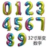 Globos de Papel de Aluminio Número 0-9 Versión Americana de 32 pulgadas Transfronterizos Venta al por Mayor Decoración para Fiesta de Cumpleaños de Bebé Arreglo Globos de Número