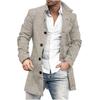 Comercio Exterior Otoño e Invierno Nuevo Abrigo de Lana Estampado Retro de Cuello Alto para Hombre Abrigo Casual para Hombre