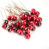 Natal Frutas Vermelhas Pequenas Frutas Vermelhas Espuma Pequenas Frutas Vermelhas Bola de Feijão Vermelho Pequena Galho Rolado à Mão DIY Acessórios para Galhos Acessórios para Guirlanda