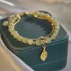 Nova Pulseira de Amendoim com Contas Verdes de Alto Nível Estilo Chinês para Mulheres Estilo Chinês Pequena Melhor Amiga Luxo Leve Design Nicho