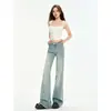 Jeans boca de sino feminino petite não apertado 2026 novo estilo cintura baixa emagrecedor solto stretch calça boca de sino