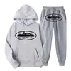 Sudadera con Capucha y Pantalón Casual con Estampado Clint419 Patrón Prisión del Diablo Europeo y Americano Conjunto de Dos Piezas para Hombre y Mujer