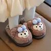 Chinelos de Algodão Pai e Filho para Crianças Outono e Inverno Espessos de Pelúcia Antiderrapantes Quentes Fofos Chinelos de Casa Em Estoque Dropshipping
