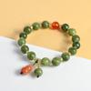 Pulsera de Jade Verde Natural Colgante de Calabaza Nuevo Estilo Chino Tendencia Nacional Diseño de Estilo Antiguo Nicho Lujo Ligero Versátil Pulsera para Mujer