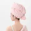 Gorro secador de pelo de forro polar coral, secado rápido, absorbente, engrosado, antibacteriano, con correas, toalla suave para secar el pelo, turbante para la cabeza, gorro de baño