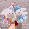 Celebridad de Internet Dibujo Animado Peluche Vestido de Princesa Conejo de Orejas Largas Llavero Conejo Disfrazado Lindo Colgante para Bolso Pequeño Regalo