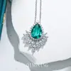 Moda Europea y Americana Lujo Banquete Gama Alta Colorido Circonita Aguja de Plata de Ley Pendientes Colgante Vestido de Diosa Joyería para Fiesta