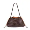 Bolso Coreano de Nicho de un Solo Hombro para Debajo del Brazo, Bolso de Mano Tejido Casual para Mujer, Bolso de Bollo Elegante y Único