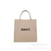 Bolsa de Ombro Tote Grande de Feltro Feminina com Logo Moda Retrô Simples Casual para o Dia a Dia