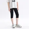 Leggings femininas de verão finas para bebê em modal, calças cropped infantis justas e elásticas, calças infantis de comprimento médio, aprovação de fábrica