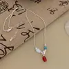 Novo Estilo Chinês Cobre Micro-Incustado Pássaro de Jade Amor Colar Brincos Feminino Pingente Retrô Corrente Suave de Alta Qualidade para Clavícula