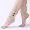 Botas Cálidas de Lana Nueva Europeas y Americanas y Cubrepiés para Mujer Otoño e Invierno Conjuntos de Tejido con Botones Trenzados Protectores de Pierna Corta y Calcetines