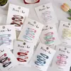 Set de 4 piezas de pinzas para el pelo BB de lentejuelas de colores que gotean aceite, pinzas lindas con estampado para flequillo, pinzas laterales para niñas