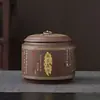 Lote de Latas de Té de Arena Morada China Latas para Pu'Er Selladas Cerámica Doméstica Almacenamiento Grande para Té Pu'Er Cajas de Almacenamiento para Té