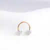 Explotaciones Transfronterizas Diamante Bola Clavo de Oreja 2025 Super Destello Tendencia Acero de Titanio de Alta Calidad Tipo C Clavo de Oreja Clavo de Nariz Aro de Oreja Pendientes