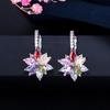 Cao Shi deseja novos brincos femininos de flores requintadas e da moda quente, joias brilhantes e criativas de flores para orelha