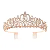Tocado Corona de Novia Europeo y Americano, Tocado Corona de Cumpleaños para Mujer, Juego de Tirantes para Hombro, Tocado Corona Peine para el Cabello de Princesa de Gama Alta