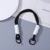 Cordón para Teléfono Móvil de Hebilla Doble Colorido Tejido a Mano Portátil Anti-pérdida Correa de Muñeca Cuerda Llavero Simple Versátil Colgante para Bolso