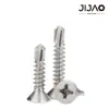Tornillos de acero al carbono con cabeza avellanada con recubrimiento de zinc en stock, tornillos avellanados de cabeza Phillips, tornillos autorroscantes autorroscantes de cabeza plana y tornillos de cola de milano