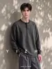 También Parada Otoño 2026 Camiseta Henley de Rayas para Hombre Manga Larga Holgada Retro Botón Pulóver Camisa Base