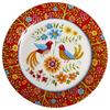 Plato de cerámica de estilo americano, estilo pastoral creativo, plato plano redondo con flores rojas y pájaros, plato hondo para sopa, plato para aperitivos de frutas.