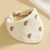 Babero para bebé recién nacido de algodón de cuatro capas, tela arrugada, pañuelo cuadrado, encaje, babero multifuncional