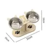 Comedouro de madeira para pets (gatos e cães) em estoque, utensílios para ração e petiscos, suporte de alimentação ajustável de chão para sala de estar em casa