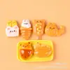 Resina Caricatura Comida Juguete Accesorios Bricolaje Pegamento de Crema Funda de Teléfono Pegatinas Postre Realista Pan Adornos Decorativos Lindos