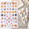 BELLEZA COMPLETA Nueva pegatina de arte de uñas de gato KT para el Día de San Valentín Mezcla de pegatinas adhesivas rojas para uñas con parte trasera caliente