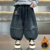 Jeans de Pana para Niños Integrados de Pana 2026 Nuevos Elegantes Pantalones Gruesos de Otoño e Invierno para Niños Pantalones Jogger para Niños