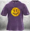 2025 Nueva Camiseta Básica Lavada y Desgastada Retro Europea y Americana Estampado Animal Casual Holgada de Manga Corta para Hombres y Mujeres
