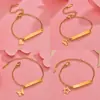 Pulsera de Letras para Niños DIY Simple Personalizada de Acero Inoxidable Pulsera Larga Curva de Una Palabra Pulsera Ajustable Venta al por Mayor