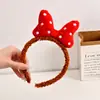 Faixa de Cabelo com Laço de Bolinhas Coreana para Lavar o Rosto e Maquiagem, Faixa de Cabelo de Pelúcia para Mulheres, Presilha de Cabelo Decorativa 3D, Estilo Coreano