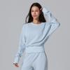 Softstreme Decote Redondo Modelador Roupas de Yoga Casual para Casa Forro de Lã Quente Areia Lavada Modal Roupa Esportiva