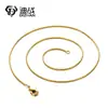 Collar de cadena de hueso de serpiente chapado en cobre con oro real de 18K de color duradero fabricantes al por mayor variedad de tamaños para elegir