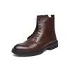Colección nueva de invierno 2026: Botas casuales y de moda de caña alta para hombre talla grande, zapatos de cuero modernos estilo coreano, disponibles para dropshipping